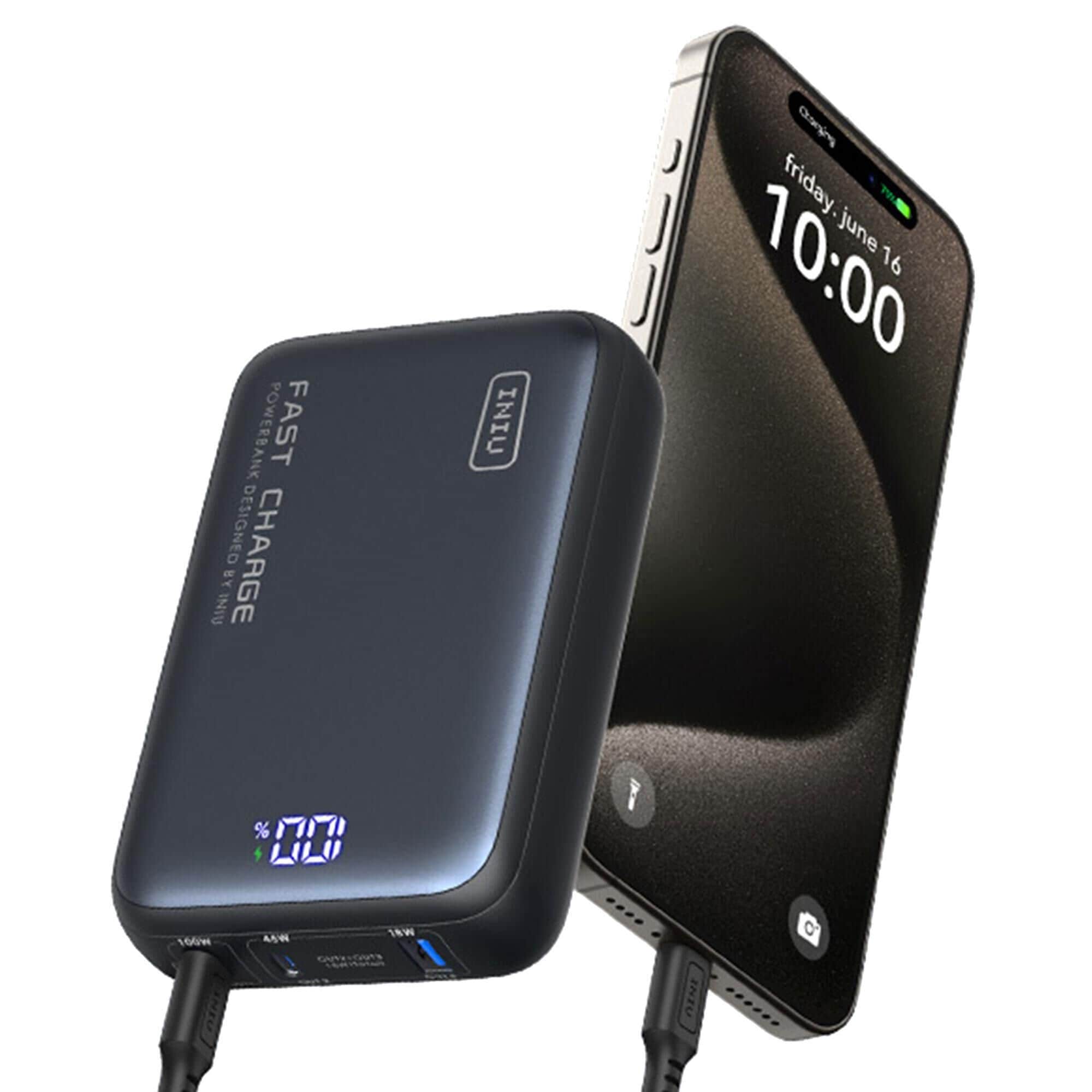 INIU Leopard Power 25000mAh 100W Fast Charging Power Bank in Black