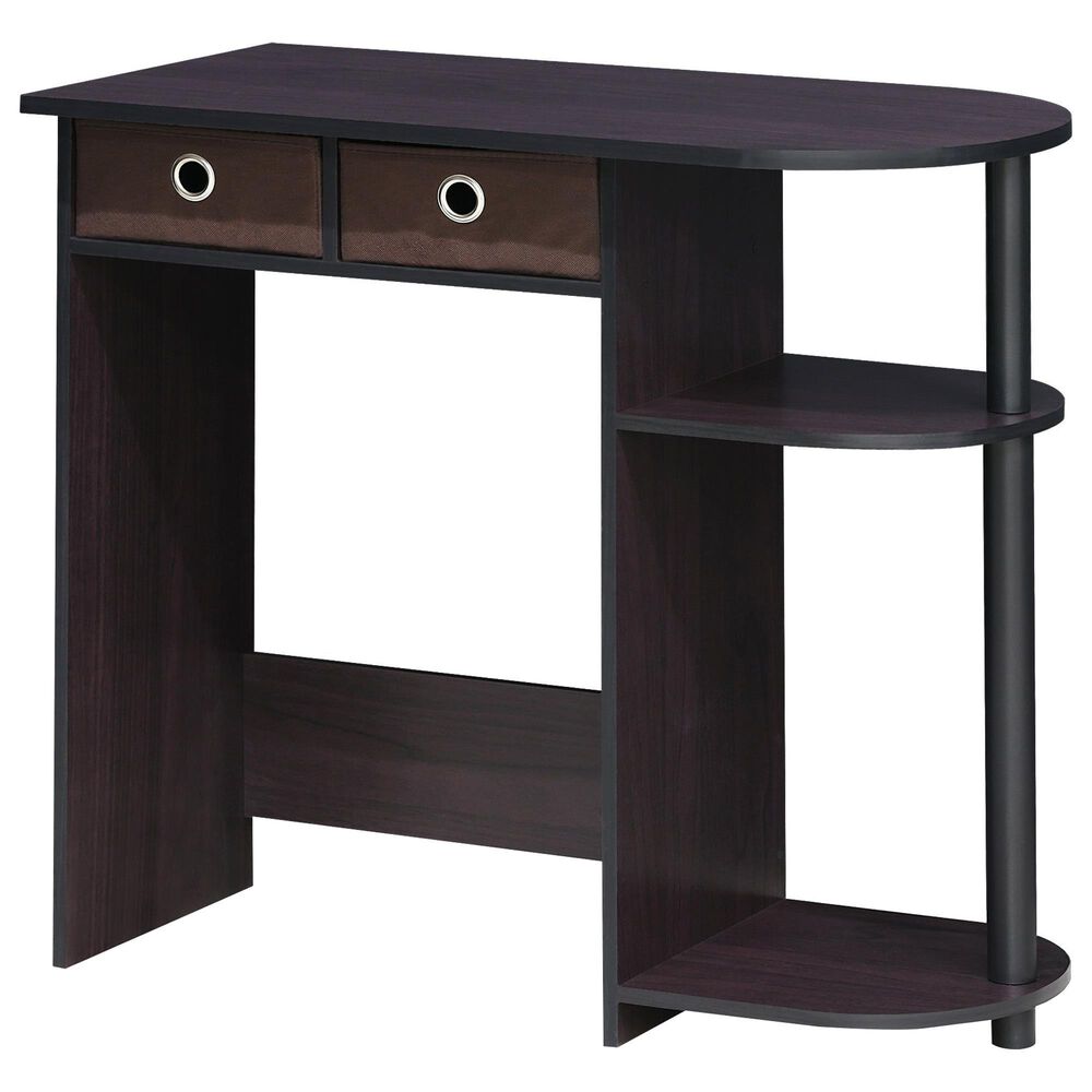 HOMLUX 32" Computer Desk with Two Drawers in Dark Walnut, , large