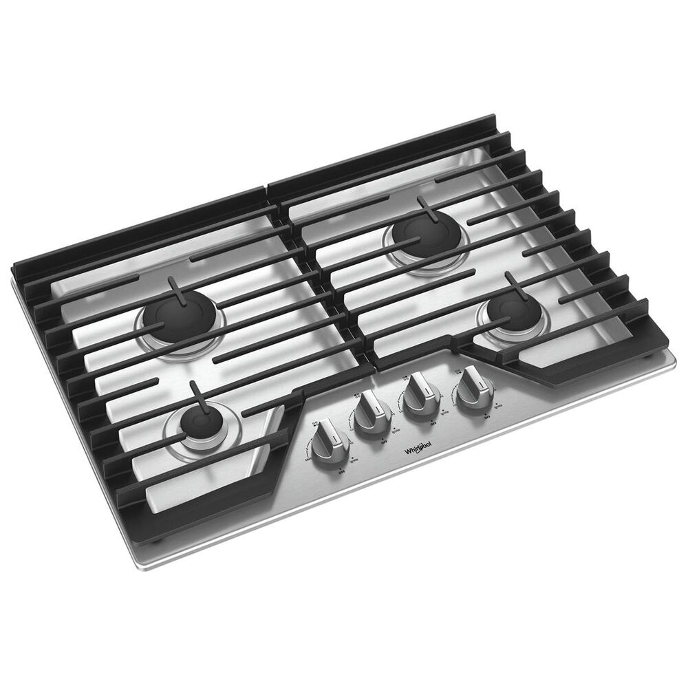 Whirlpool 30&quot; Gas Cooktop with 4-Burner in Stainless Steel, , large