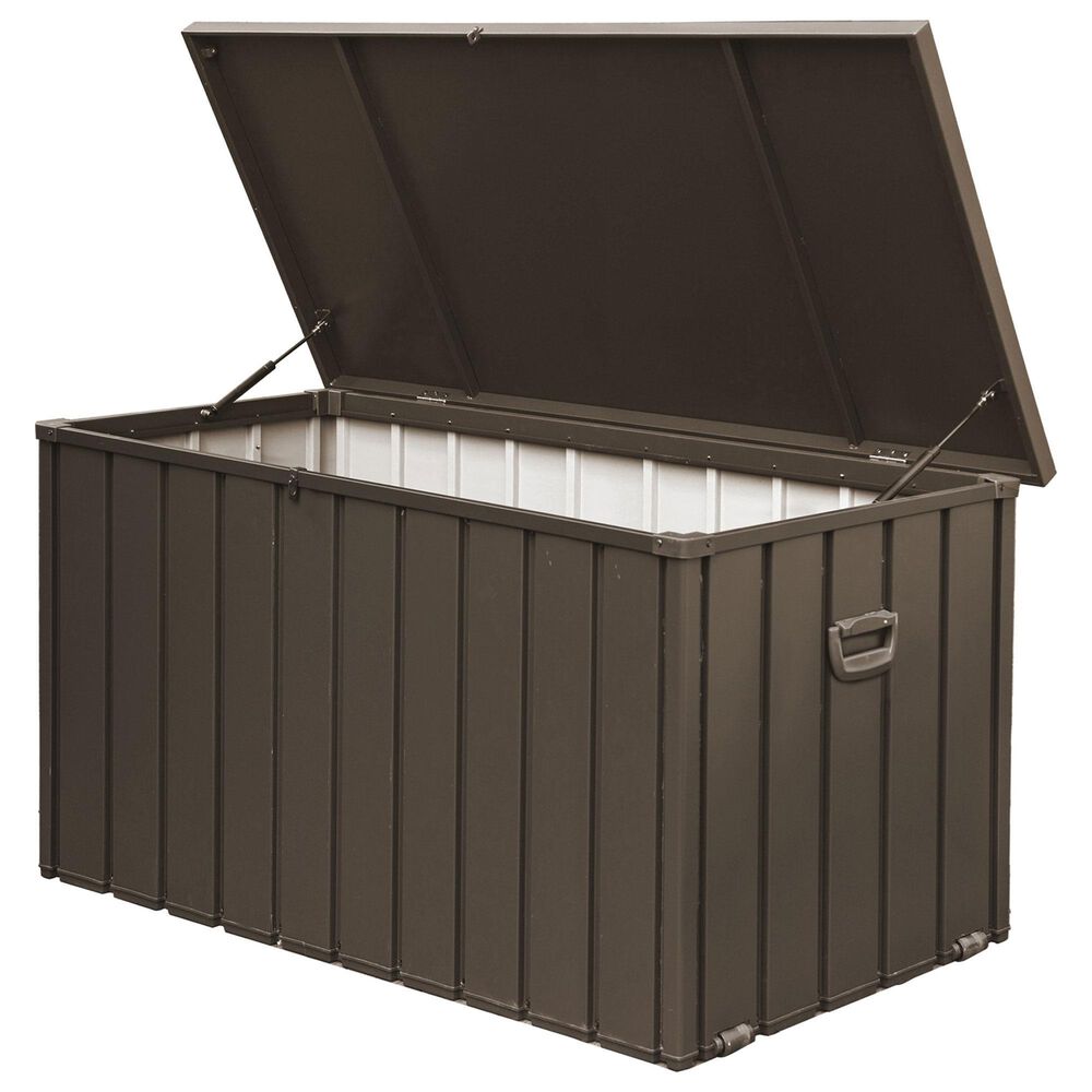 Hearth and Haven 200-Gallon Outdoor Storage Deck Box with Safe Air Rod in Dark Brown, , large