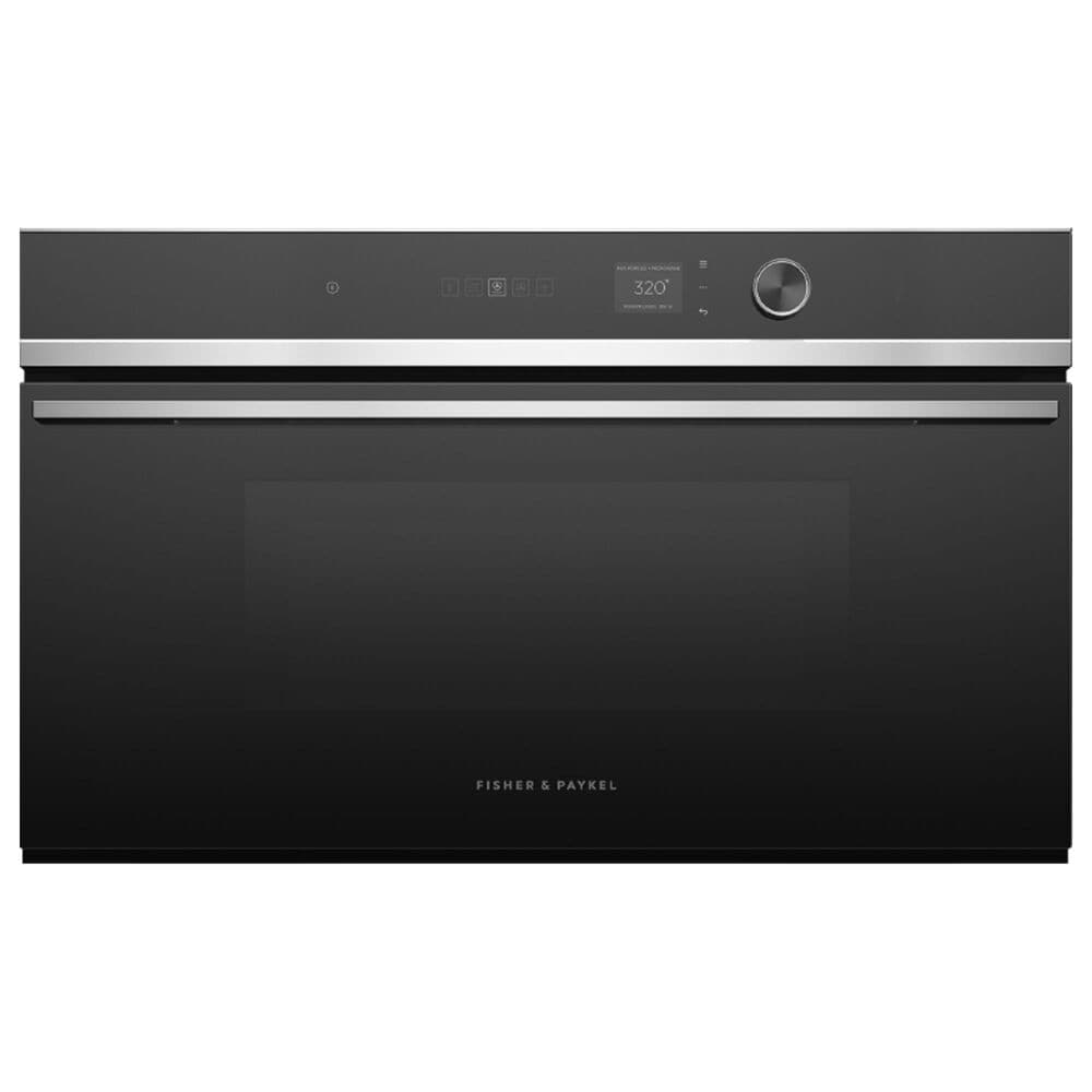 Fisher & Paykel Contemporary 30" Single Electric Wall Oven with 22 Functions in Black and Stainless Steel, , large