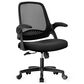 HOMLUX Swivel Ergonomic Office Chair with Flip Up Arms in Black, , large