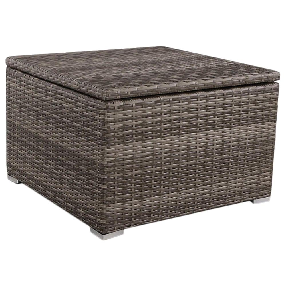 Hearth and Haven Outdoor Storage End Table with Lift-Top Lid in Gray, , large