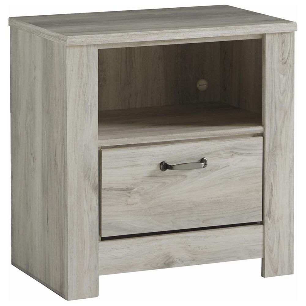 Ashley Bellaby 1 Drawer Nightstand in Whitewash, , large