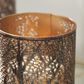 Maple and Jade Tree Branch Cutout Indoor/Outdoor Candle Lantern in Matte Bronze and Gold (Set of 3), , large