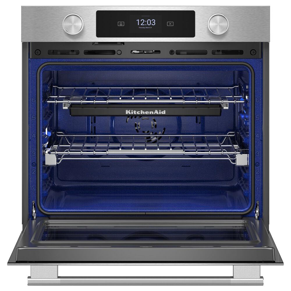 KitchenAid 2-Piece Kitchen Package with PrintShield Stainless Steel 30" Smart Electric Single Wall Oven and Black 30" Electric Cooktop, , large