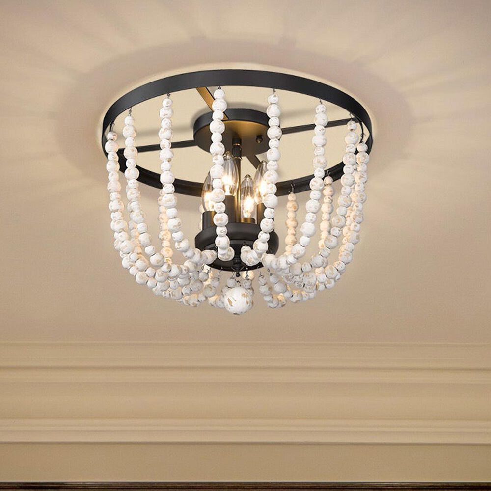 Golden Lighting Tabitha Flush Mount in Matte Black, , large