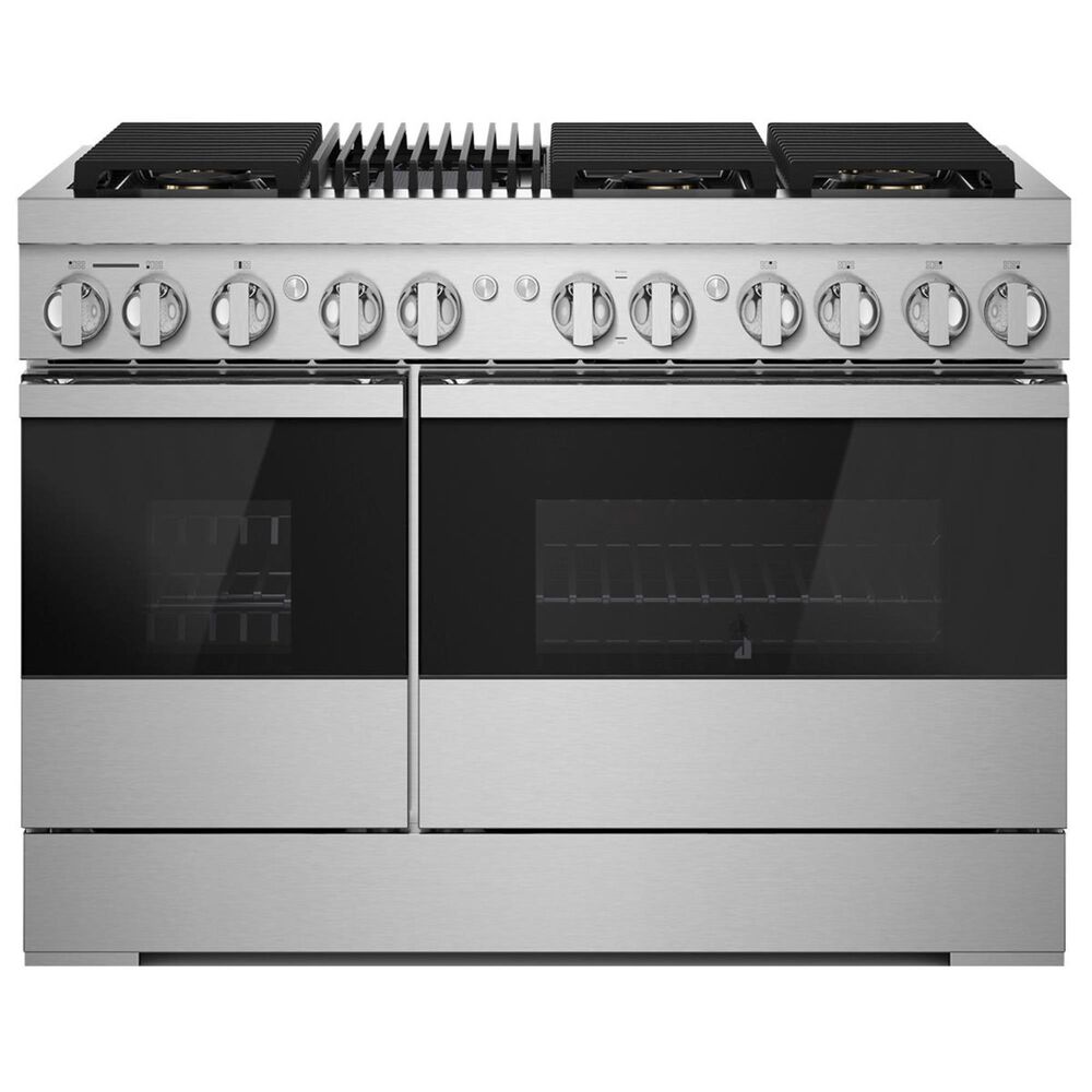 JennAir Noir 48&quot; Professional Range with Gas Grill in Stainless Steel, , large