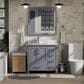 Lexora Home Jacques 36" Left Offset Single Bathroom Vanity in Dark Grey with 2 cm White Carrara Marble Top and Rectangular Sink, , large