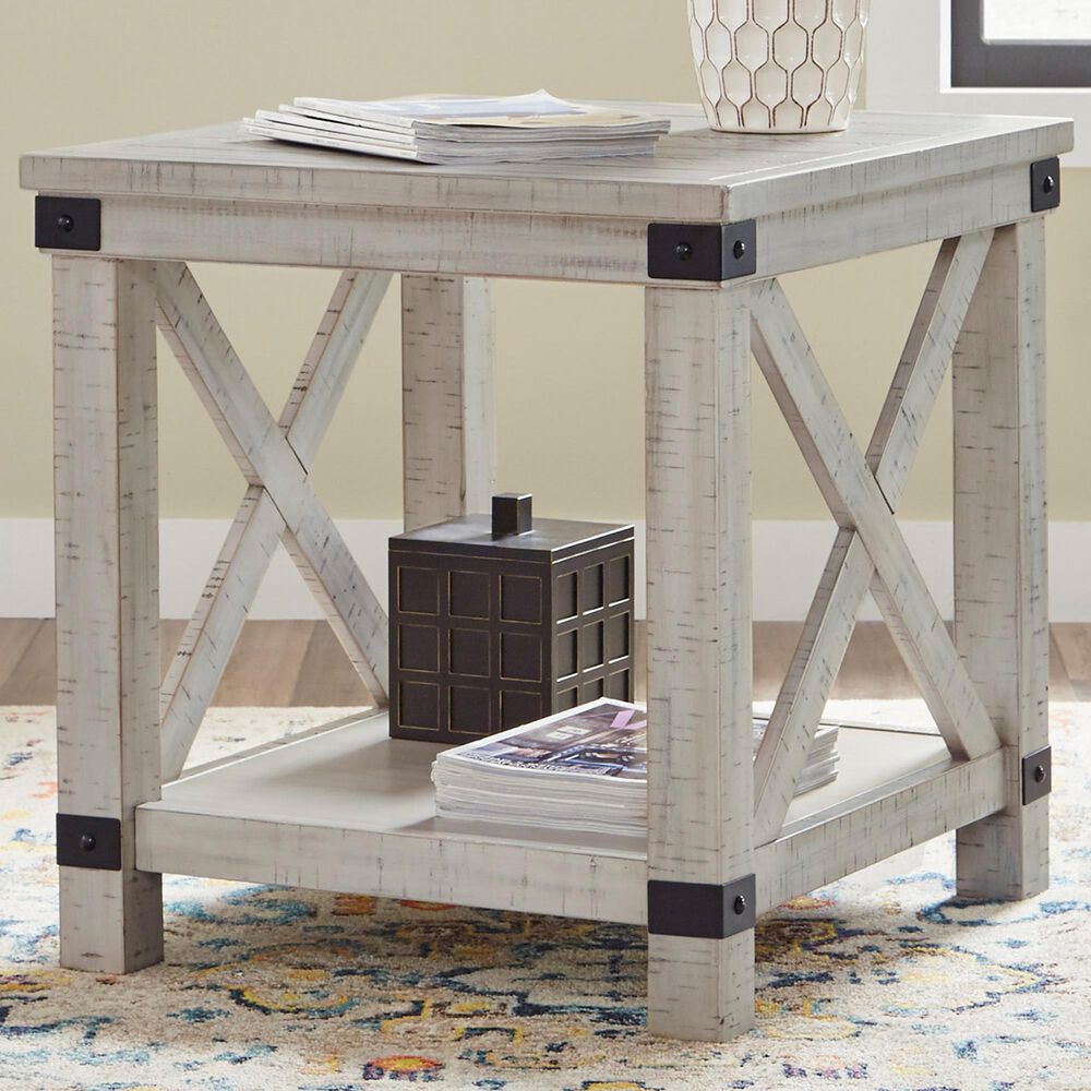 Ashley Carynhurst Rectangular End Table in Whitewash, , large