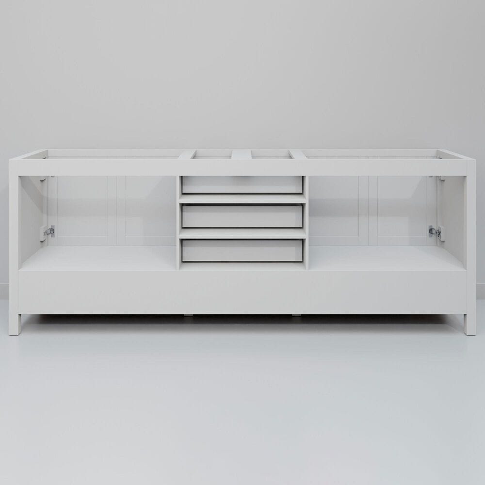 Lexora Home Jacques 80" Double Bathroom Vanity in White with 2 cm White Carrara Marble Top and Rectangular Sinks, , large