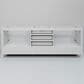 Lexora Home Jacques 80" Double Bathroom Vanity in White with 2 cm White Carrara Marble Top and Rectangular Sinks, , large