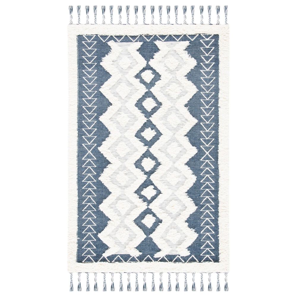 Safavieh Natura NAT679A 3" x 5" Ivory and Blue Area Rug, , large