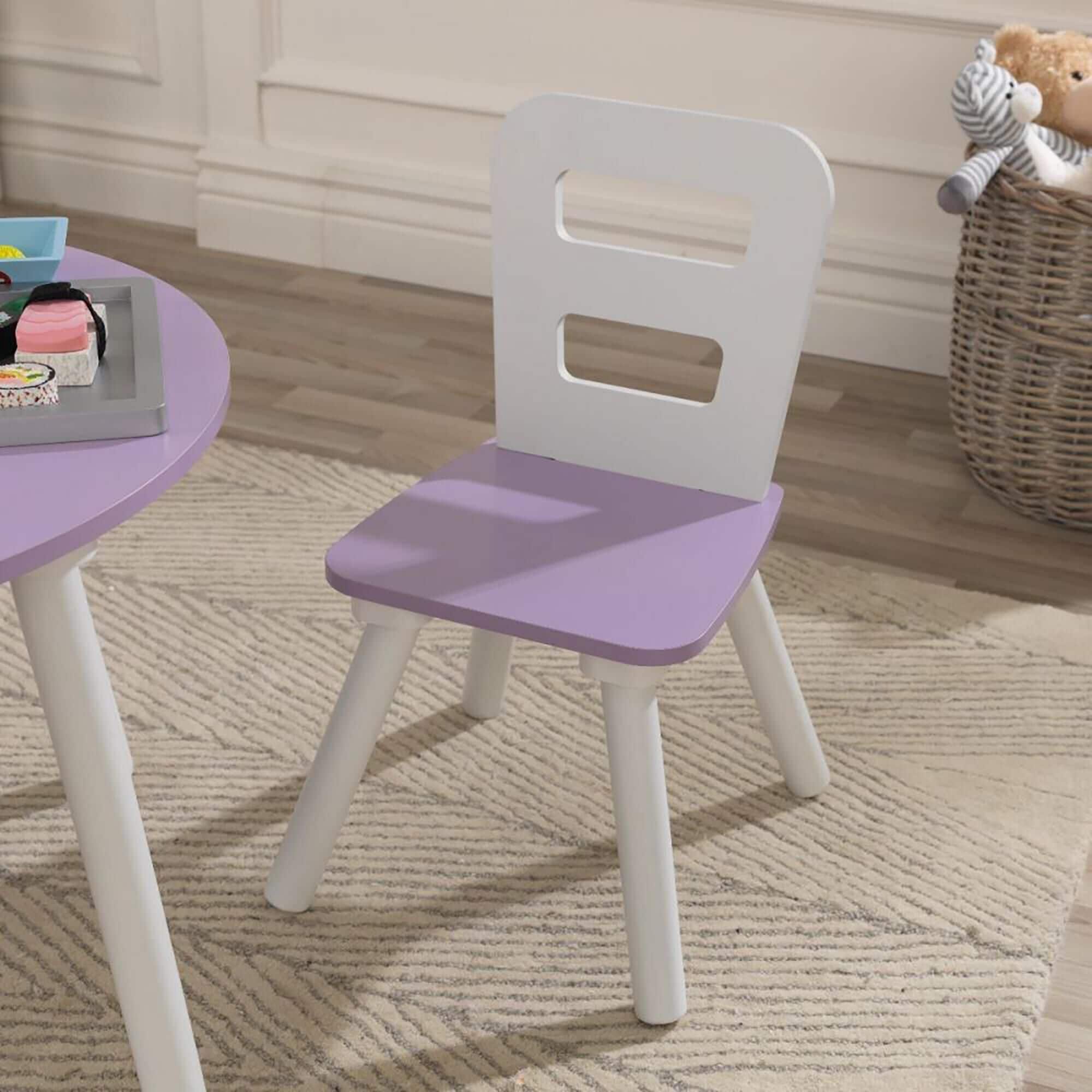 Kidkraft 3 Piece Round Storage Table and Chair Set in Lavender NFM