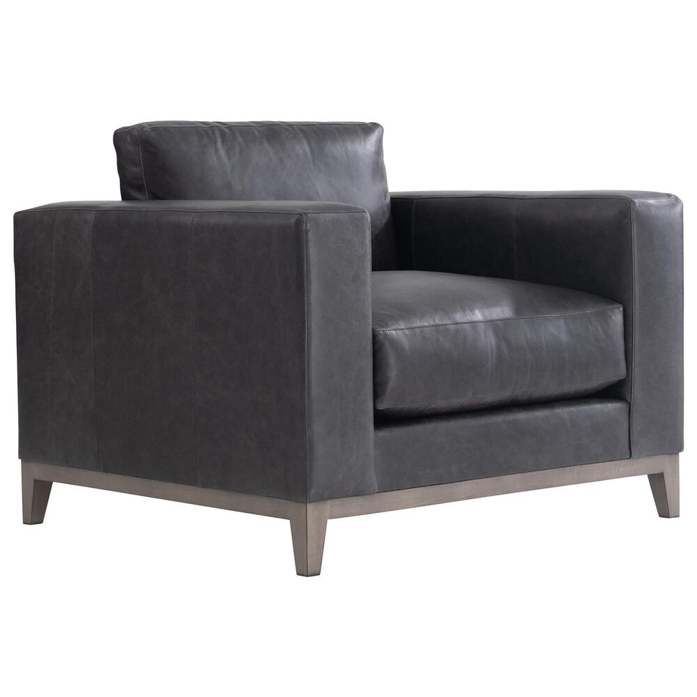 Bernhardt Noel Leather Club Chair in Grey, , large