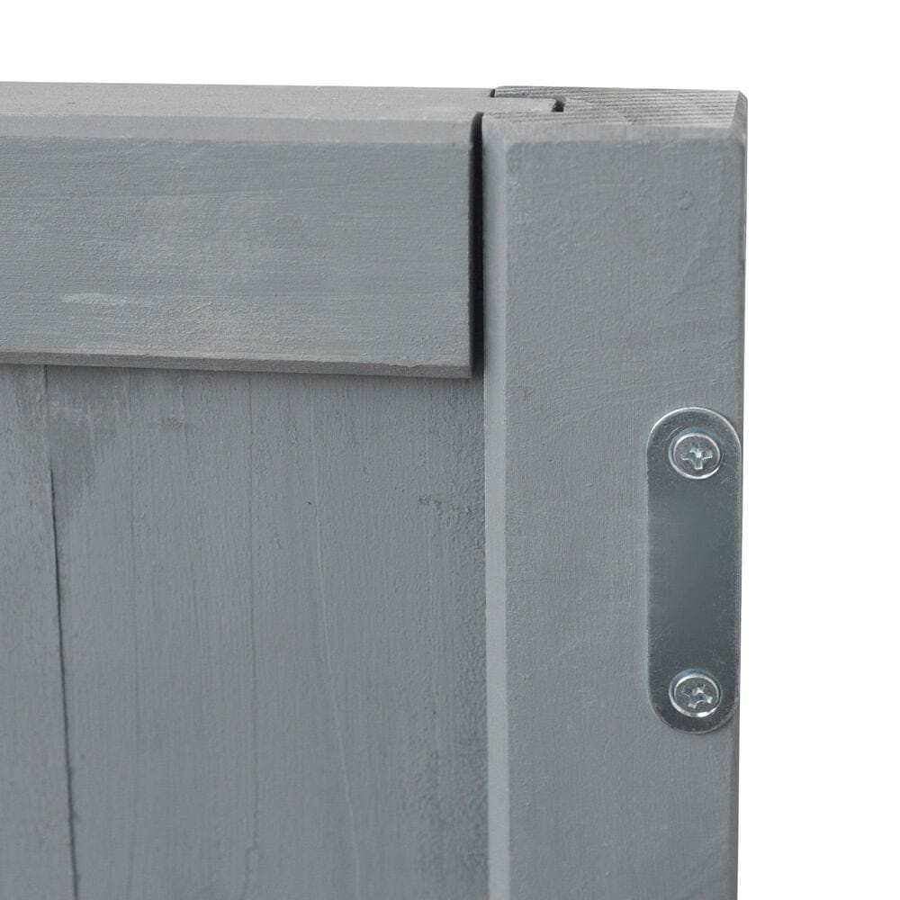 HOMLUX 39" Outdoor Kitchen Island with Stainless Table Top in Grey Blue, , large