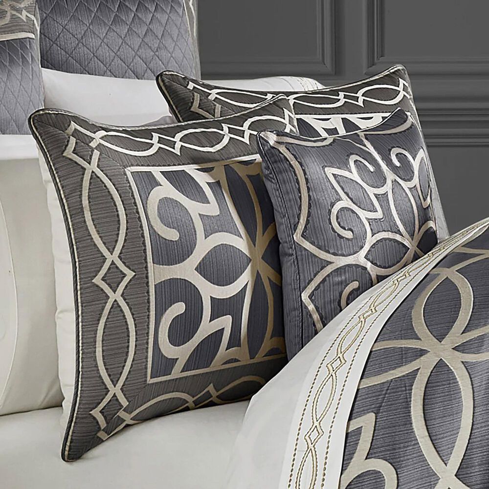 J. Queen New York Deco 4-Piece Queen Comforter Set in Charcoal, , large