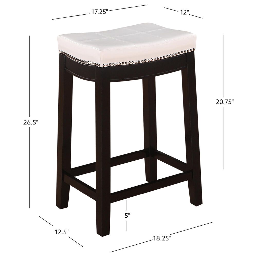 Linon Home Decor Claridge Counter Stool with White Cushion in Black, , large