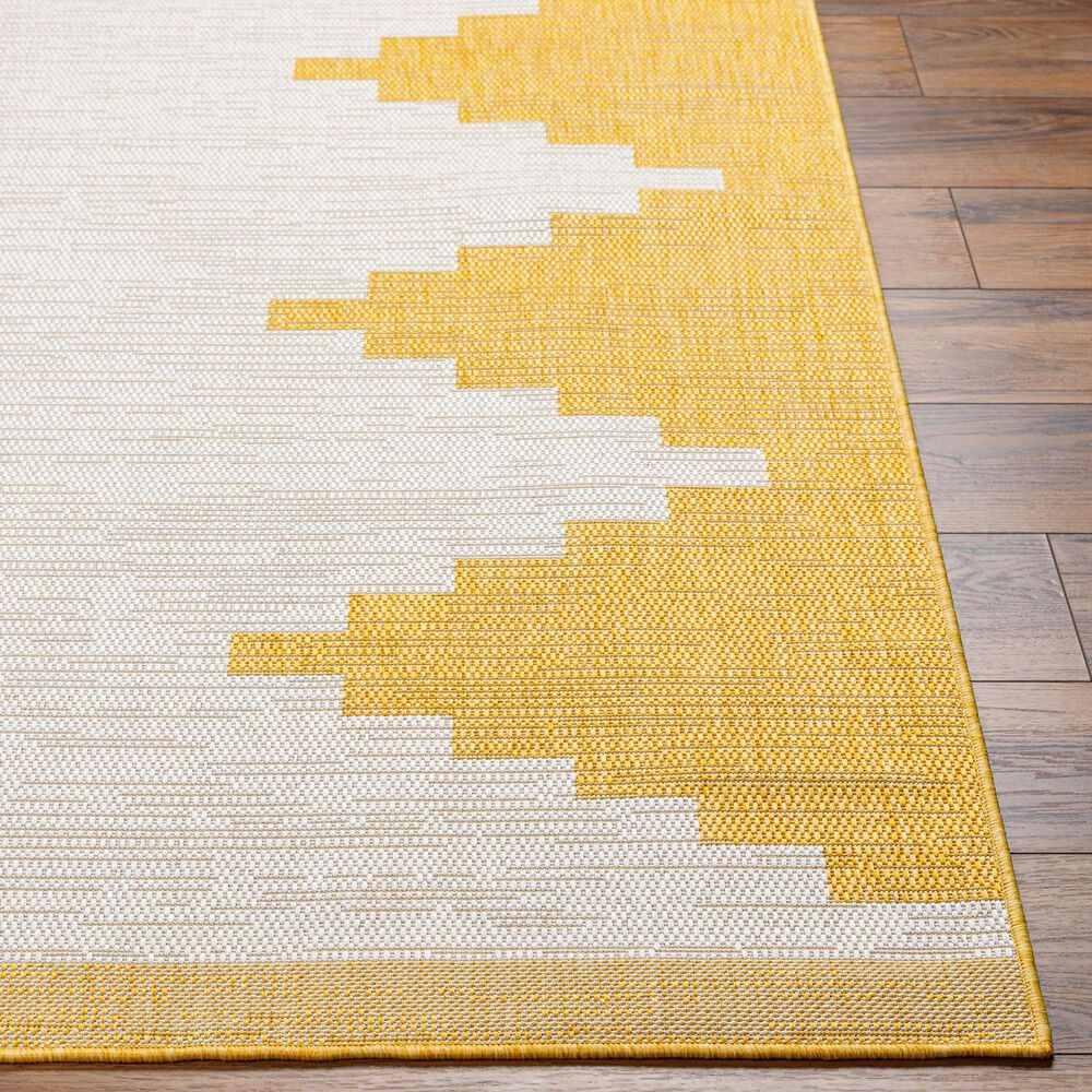 Surya Eagean EAG-2437 Mustard and Ivory 2&#39; x 2&#39;11&quot; Indoor/Outdoor Area Rug, , large