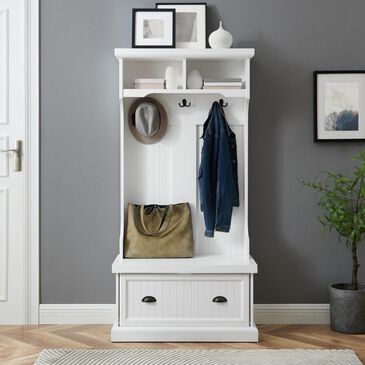 Crosley Furniture Shoreline Hall Tree in White, , large