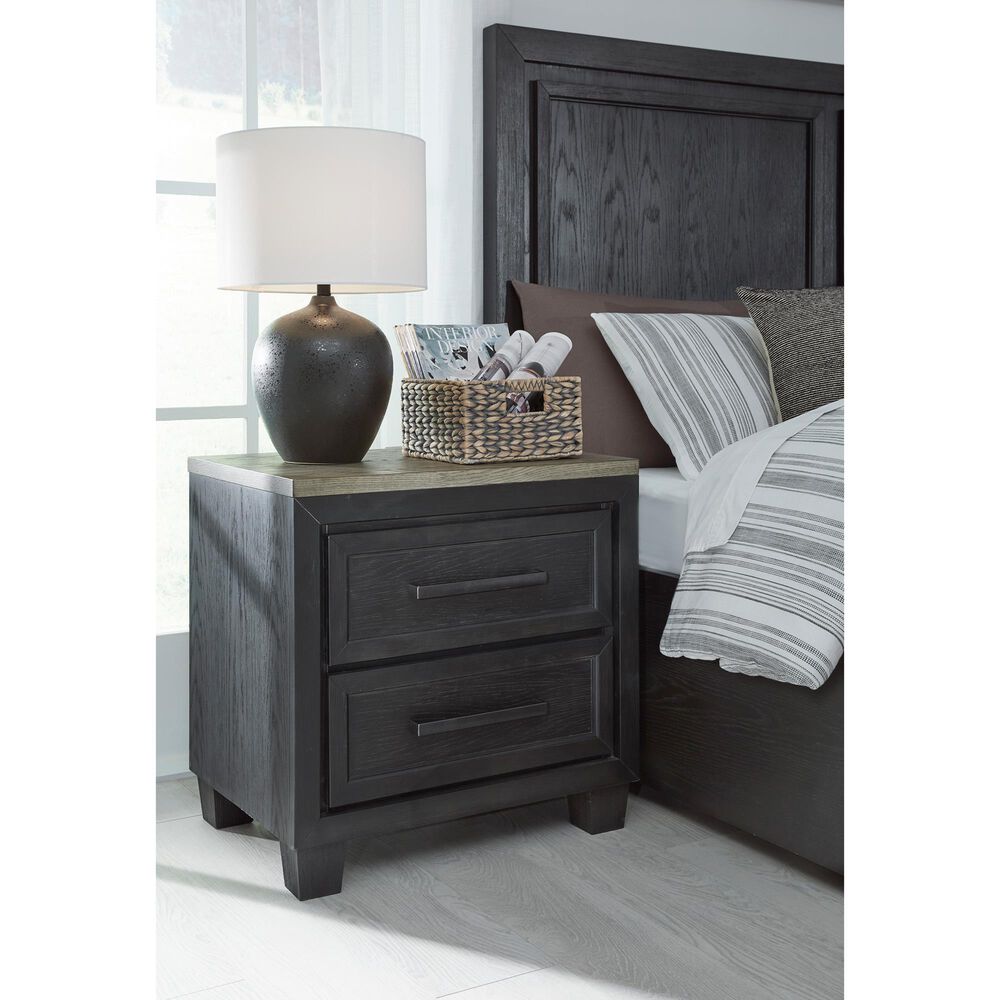 Millenium Foyland 2-Drawer Nightstand in Black and Brown, , large