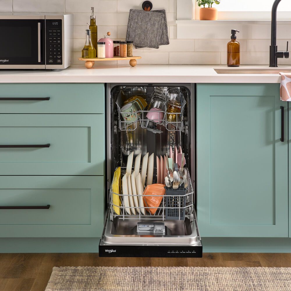Whirlpool 18" Built-In Dishwasher with Half Load Cycle and Triple Spray Arms in Stainless Steel, , large