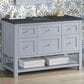 James Martin Vanities Breckenridge 48" Single Bathroom Vanity in Serenity Blue with 3 cm Charcoal Soapstone Quartz Top and Rectangular Sink, , large