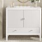 James Martin Vanities Myrrin 36" Vanity in Bright White with 3 cm Arctic Fall Solid Surface Top, , large