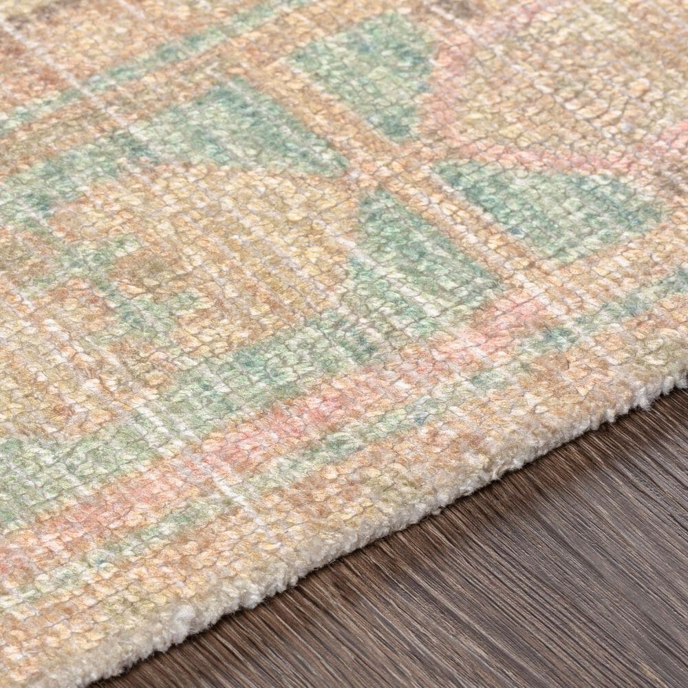 Surya Unique Dusty Pink, Wheat, Charcoal, Peach, Beige, Medium Green and Sage 2'6" x 4' Area Rug, , large