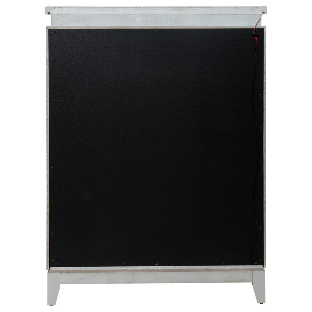 Belle Furnishings Reflections 5-Piece King Upholstered Bedroom Set in Pearl White and Rhinestone, , large