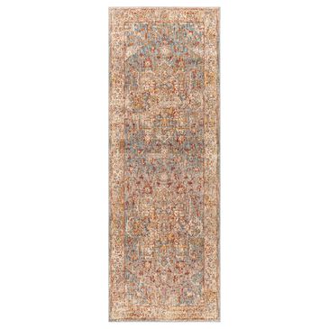 Surya Mirabel 2"7" x 10" Teal, Aqua, Gray, Burnt Orange, Olive and Beige Runner, , large