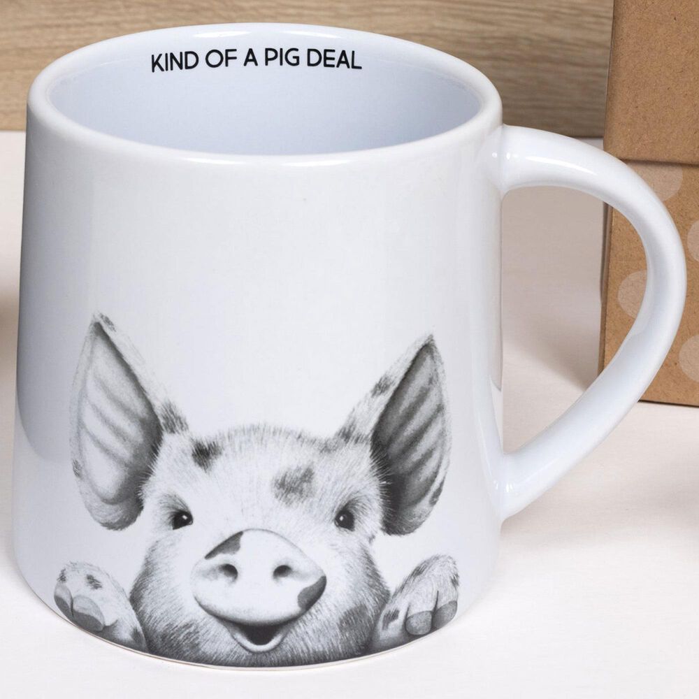 Pavilion Pig Deal 17 Oz Mug in Gray and White, , large