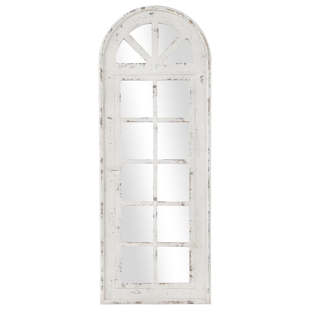 Maple and Jade 20&quot; x 53&quot; Wall Mirror in Distressed White, , large