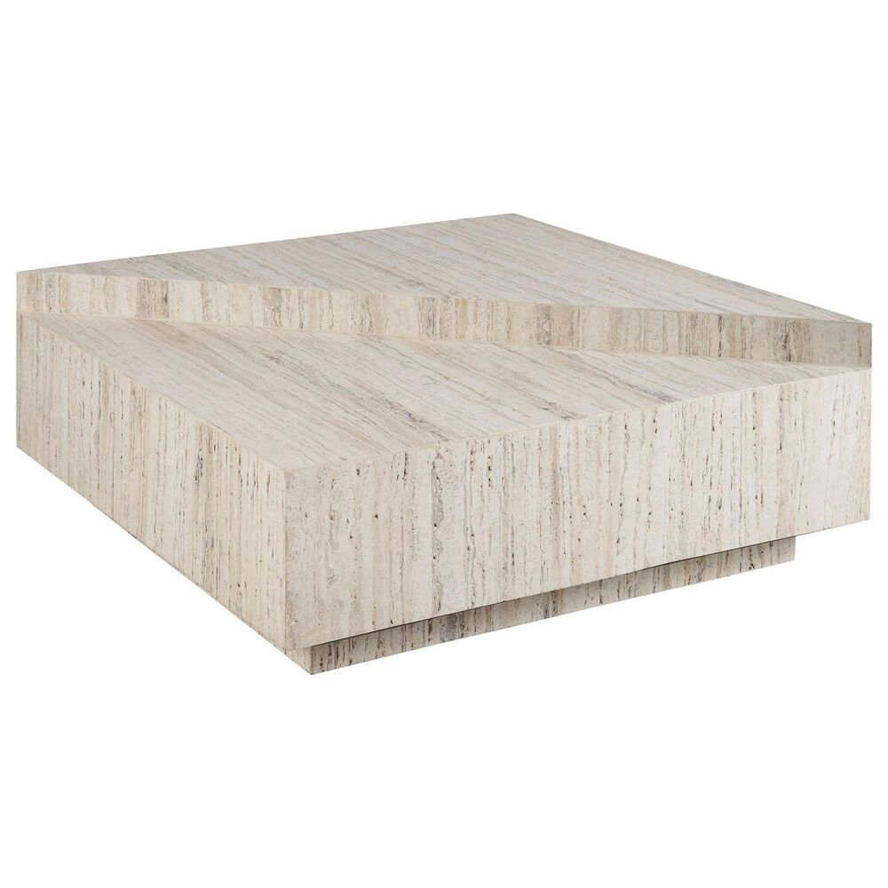 Furniture Worldwide Daxton Cocktail Table in White Travertine, , large