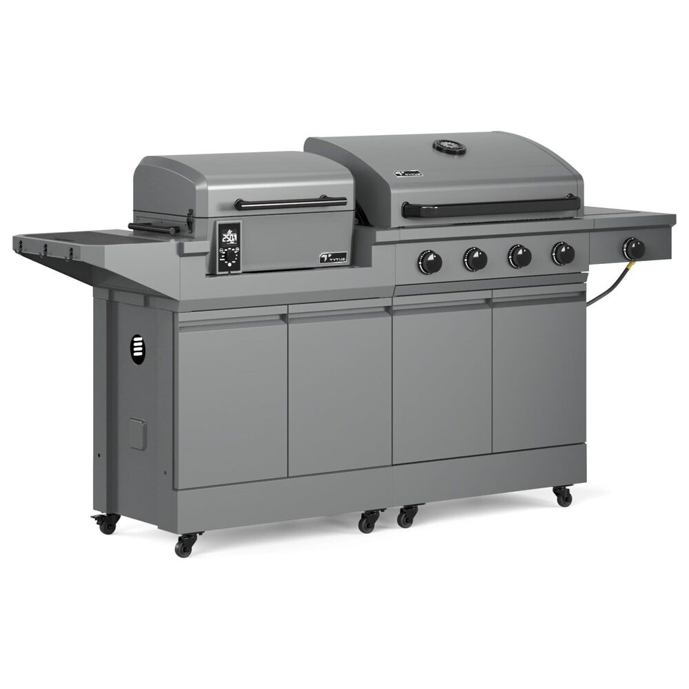 Tytus Anaheim and Emberwood 3-Piece Modular Duo with Pellet Grill in Gunmetal Gray, , large