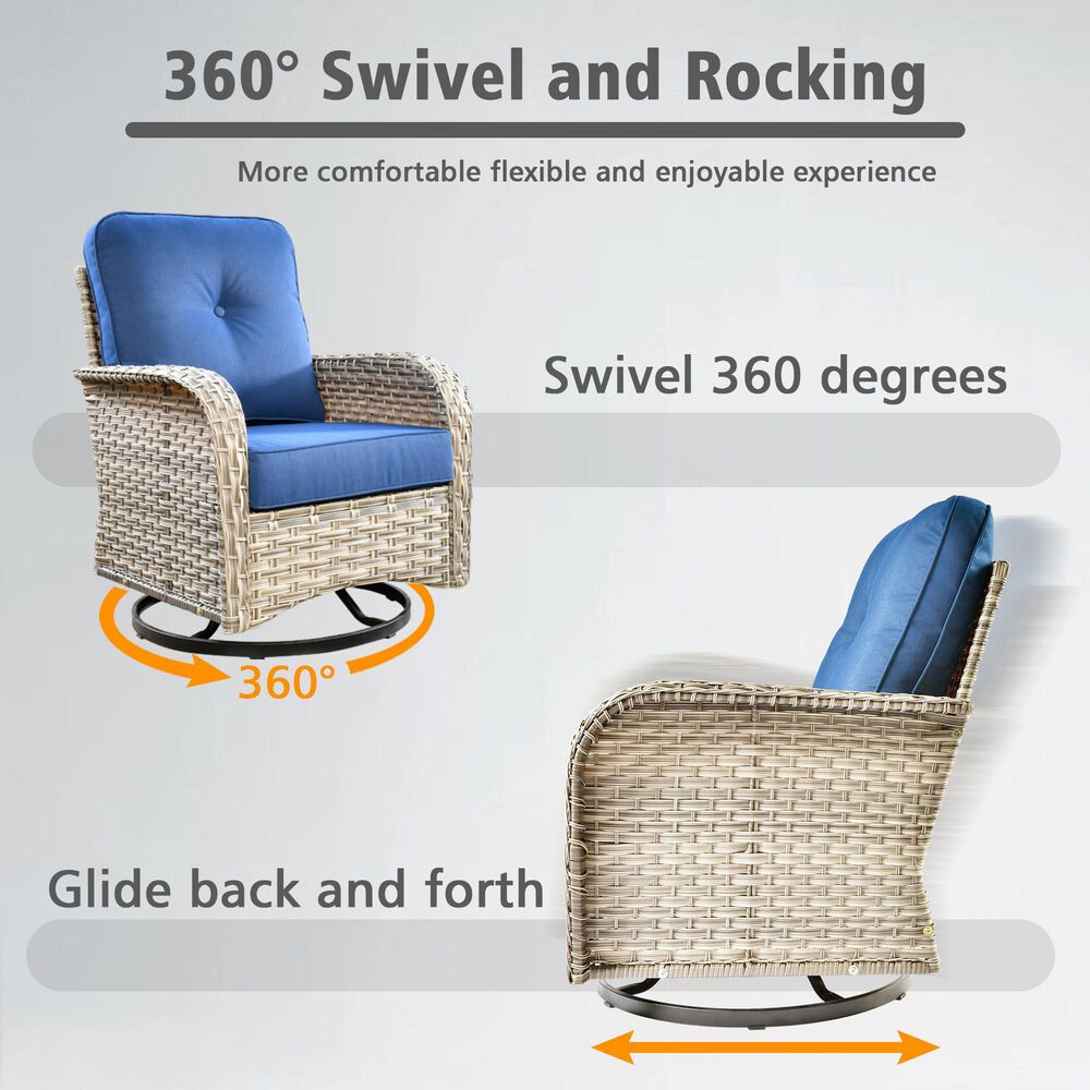 HOMLUX 9-Piece Modular Patio Conversation Set in Navy Blue, , large