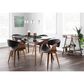 Lumisource Curvo Dining Chair in Black Faux Leather and Walnut Finish, , large