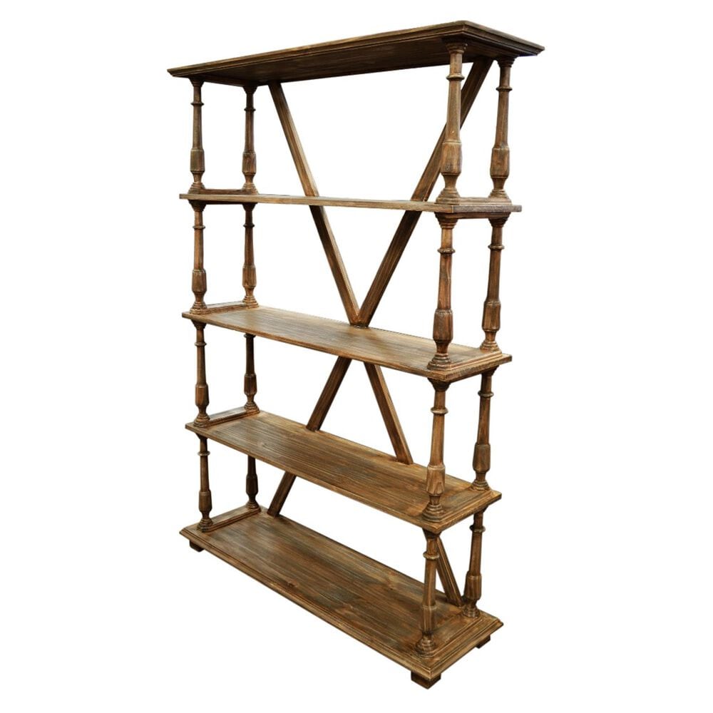 Santa Fe Rustic Pedestal Bookshelf in Medium Carded, , large