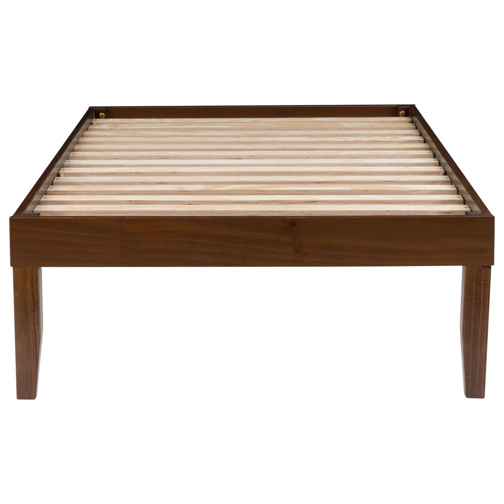 Linon Home Decor Polly Twin Platform Bed in Rich Walnut, , large