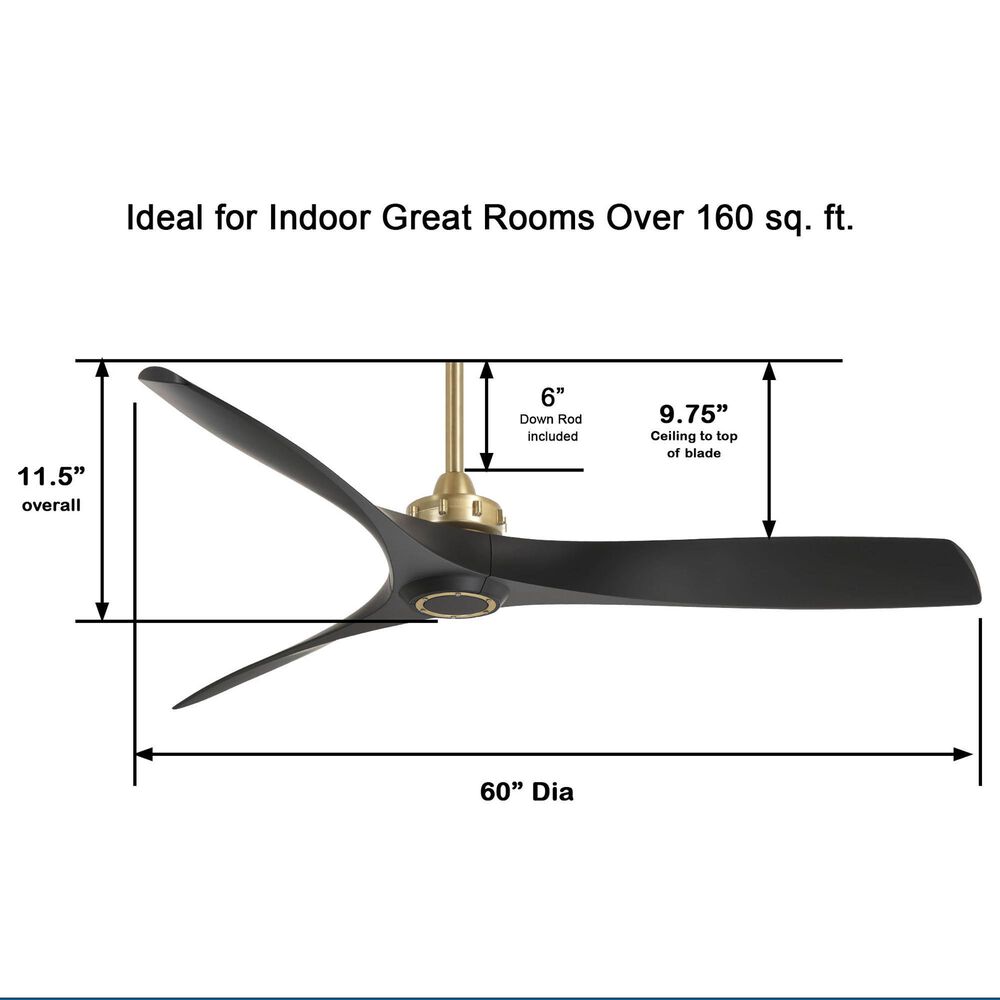Minka-Aire Aviation 60" Ceiling Fan in Soft Brass, , large