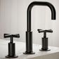 Kohler Purist Widespread Bathroom Sink Faucet with Cross Handles and High Gooseneck Spout in Matte Black, , large