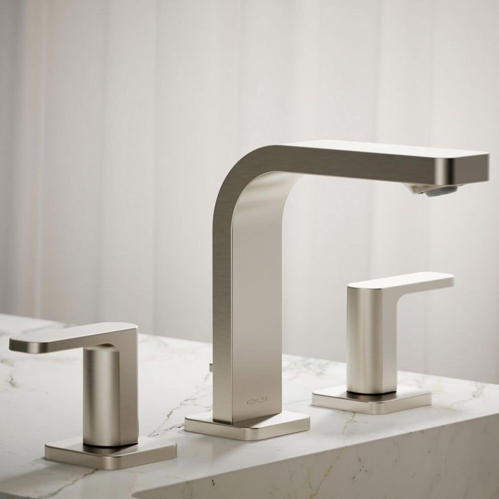 Kohler Parallel Widespread Bathroom Sink Faucet in Vibrant Brushed Nickel, , large