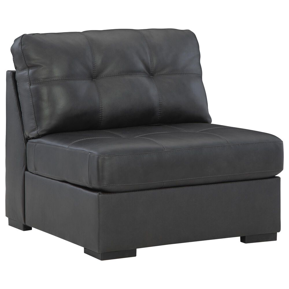 Ashley Brindley Pier 5-Piece Stationary Symmetrical Leather Sectional in Fog, , large