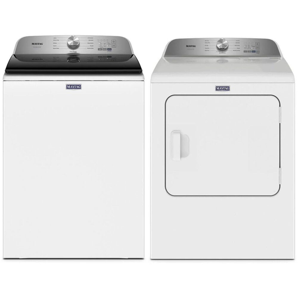 Maytag Pet Pro Top Load Washer and Electric Dryer Laundry Pair in White , , large