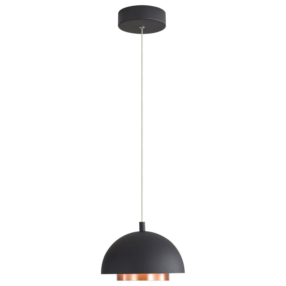 Golden Lighting Solsken 7" 1-Light Pendant in Sand Black, , large