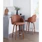 LumiSource Dahlia Swivel Counter Stool with Camel Upholstery in Walnut and Chrome (Set of 2), , large