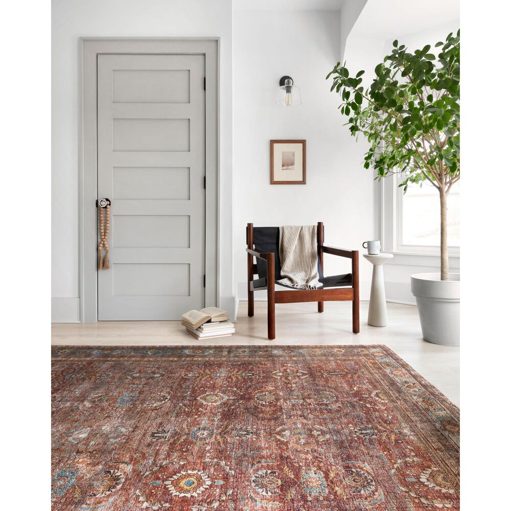Loloi II Layla LAY-01 3&#39;6&quot; x 5&#39;6&quot; Brick and Blue Area Rug, , large