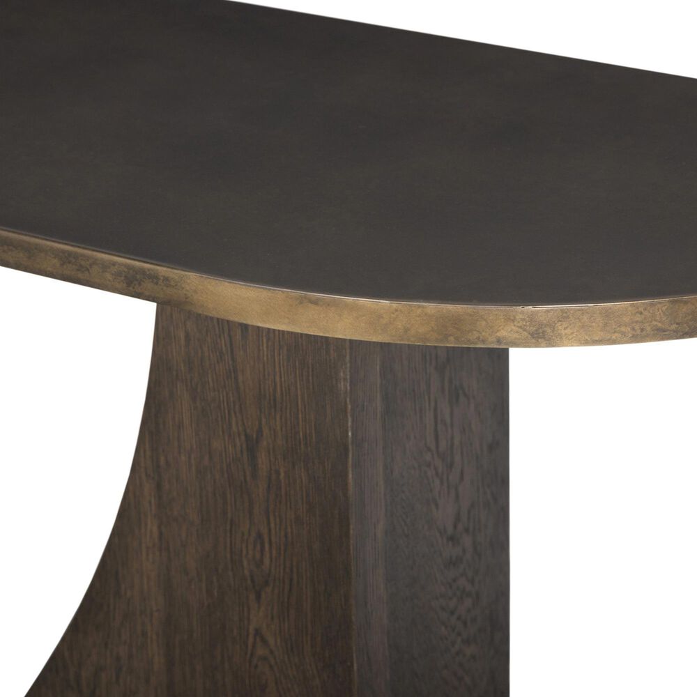 Four Hands Maly Console Table in Coffee Iron and Espresso Oak Veneer, , large