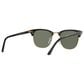 Rayban Glasses Clubmaster Classic Sunglasses with G-15 Green Lenses in Polished Black and Gold, , large