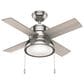 Hunter Loki 36" Ceiling Fan with LED Lights in Brushed Nickel, , large
